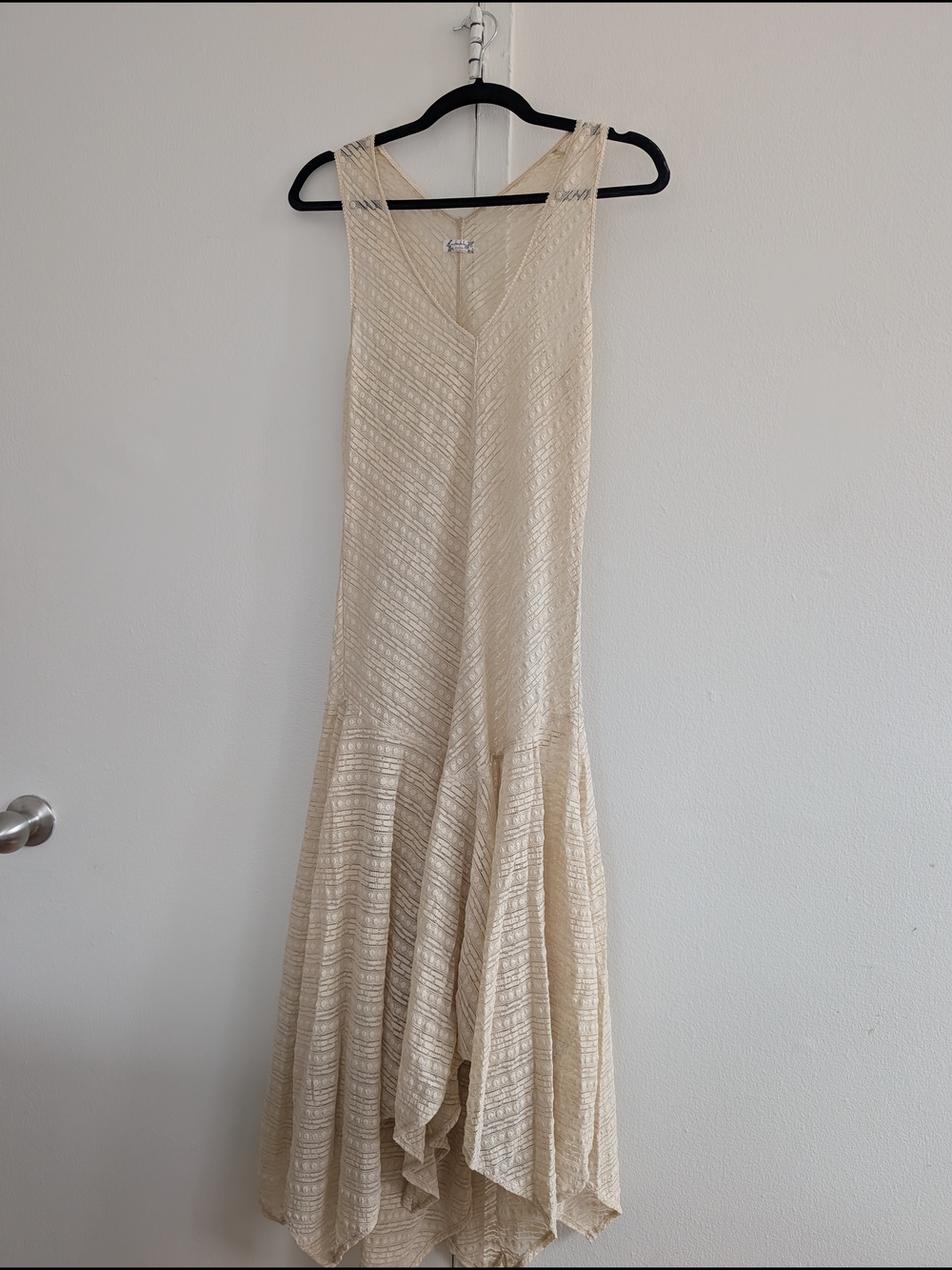 We The Free Cream V-Neck Textured Maxi Dress